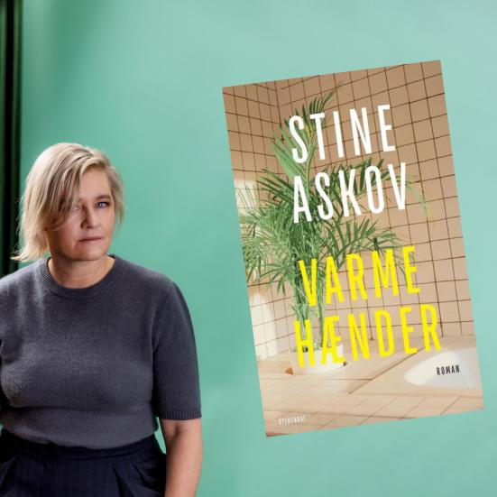 Foto af Stine Askov, samt forsidebillede af bogen 'Varme hænder'