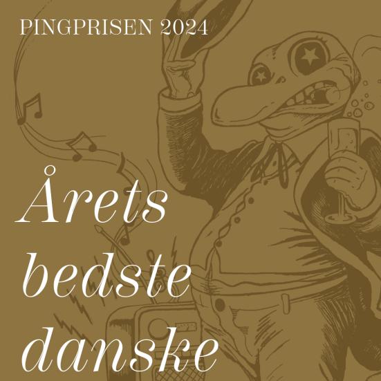 Illustration af pingvin i jakkesæt med bowlerhat (Storm P's "Ping") af Anna Laurine Kornum for Pingprisen 2024